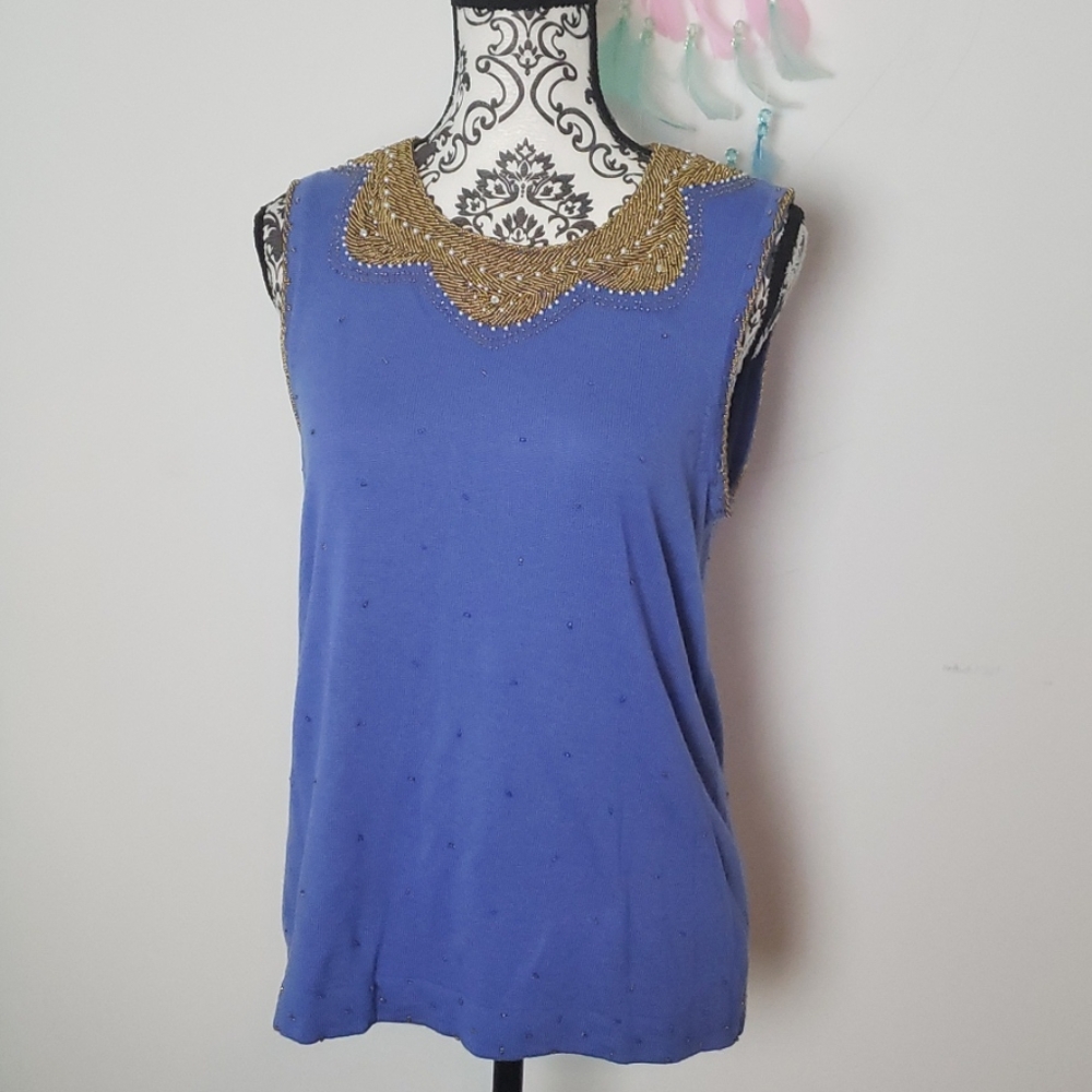 Lilly Pulitzer gold beaded tank